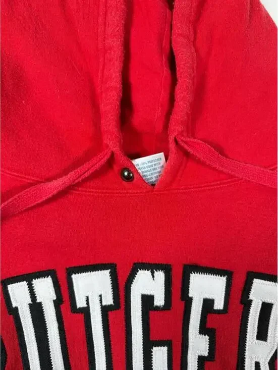 E5 Rutgers University Red Hoodie Sweatshirt Medium - Picture 3 of 7